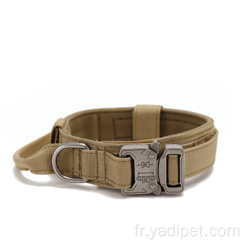 Collier de chien militaire en nylon robuste boucle en métal